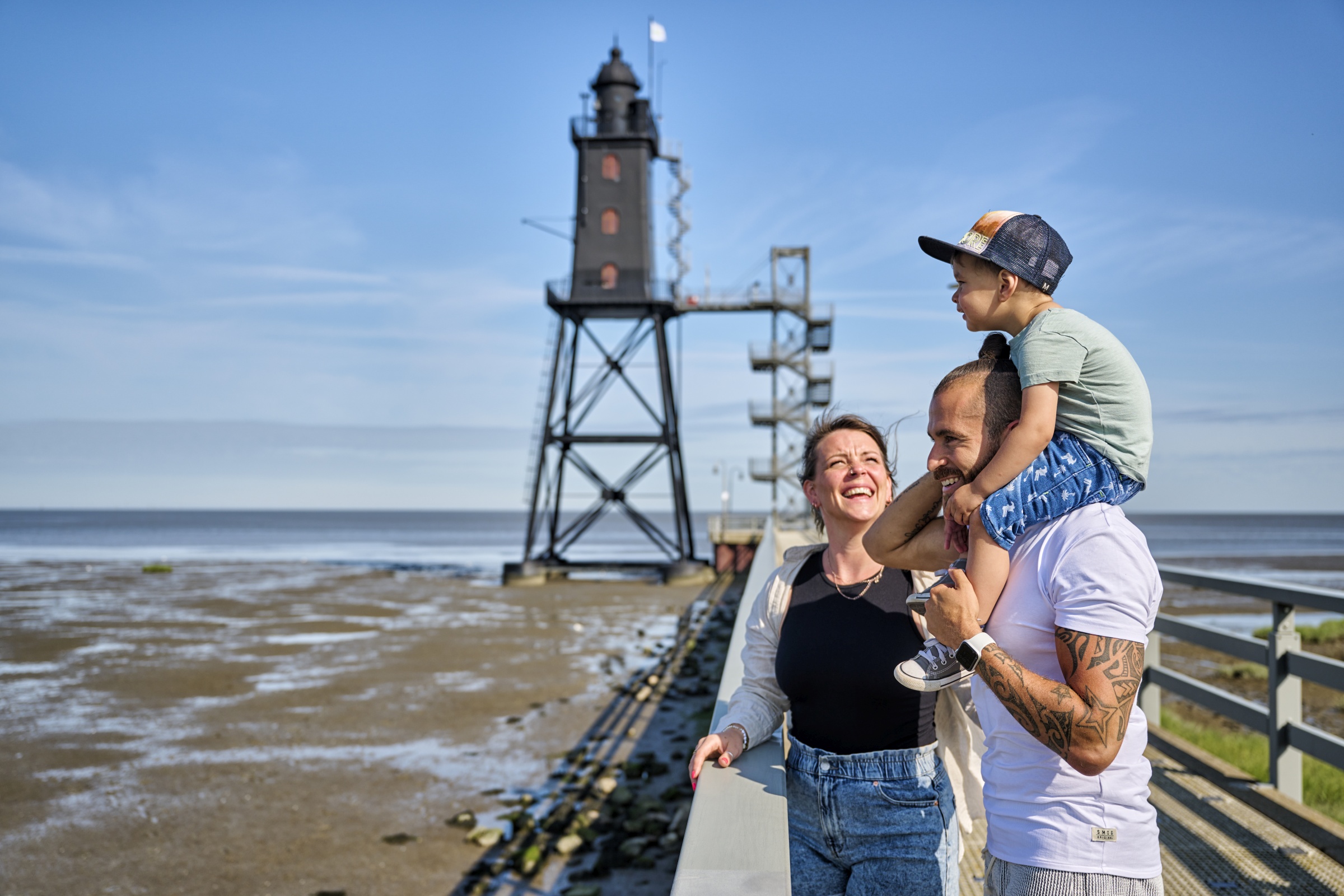 Familie am Watt in Dorum