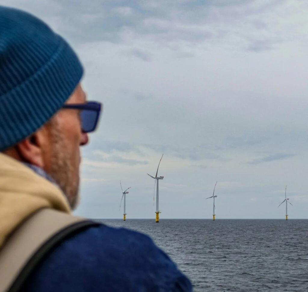 Blick auf den Windpark Meerwind Süd Ost.