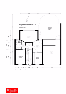 Interessante Kapitalanlage in Wulsdorf - Grundriss Erdgeschoss (37357)