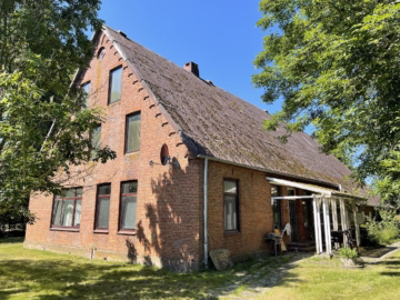 Historischer Resthof in idyllischer Lage - Giebel- und Seitenansicht (46620)