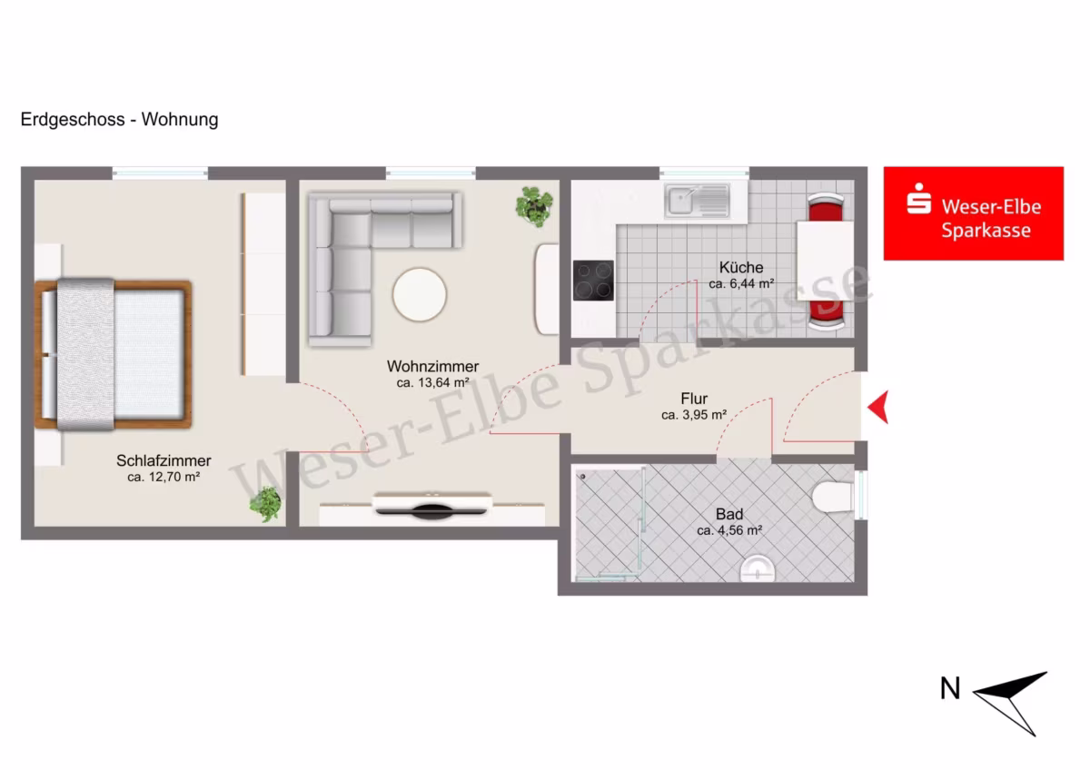 Grundriss Erdgeschoss-Wohnung