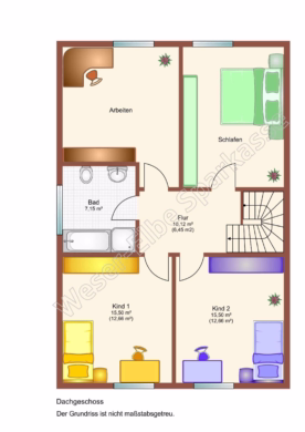Dorum – Haus sucht Käufer - Grundriss Dachgeschoss (49076)