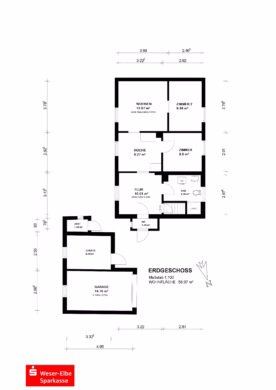 Großzügiger Bungalow in ruhiger Wohnlage - Grundriss Erdgeschoss (74227)