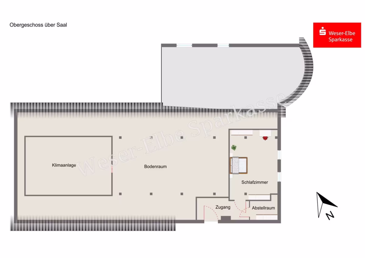 Obergeschoss über Saal