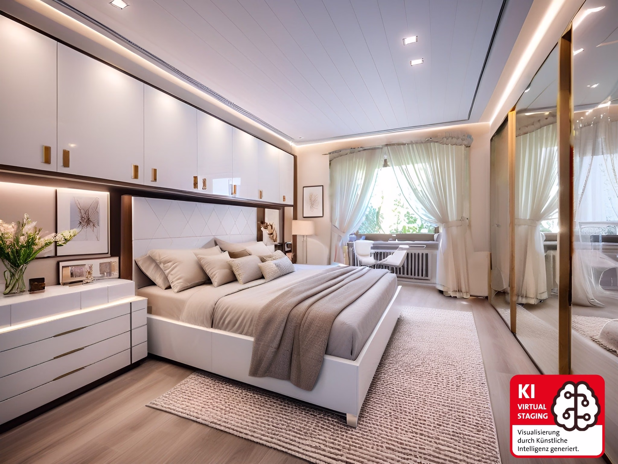 mit KI verändert - Renovierungsbeispiel Schlafzimmer