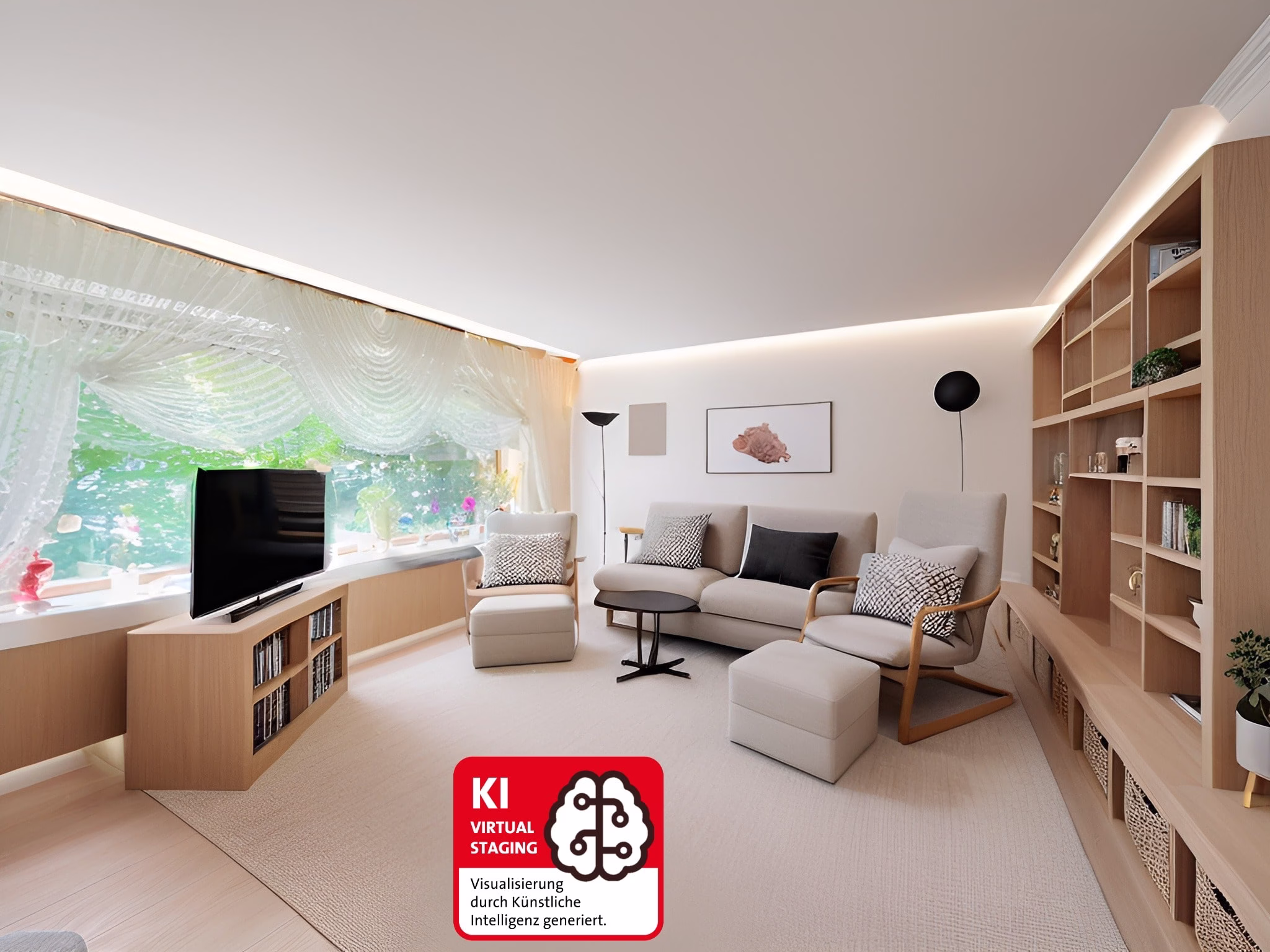 mit KI verändert - Renovierungsbeispiel Wohn-Esszimmer