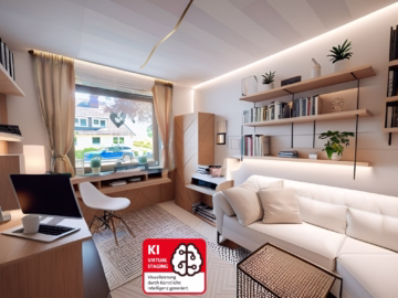 Schöne Lage, optimale Größe und kleiner Garten - Renovierungsbeispiel Arbeitszimmer (63173)