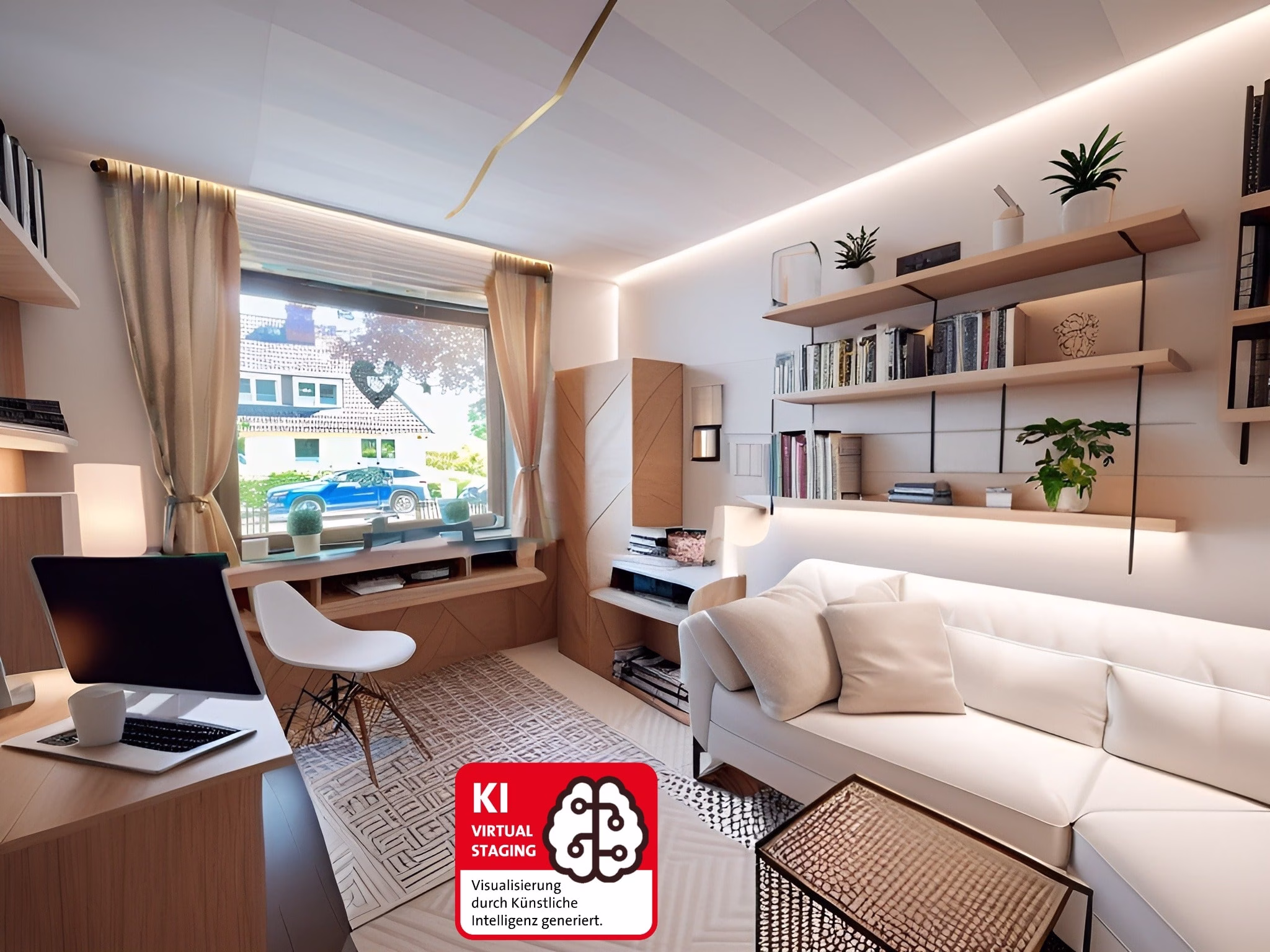 mit KI verändert - Renovierungsbeispiel Arbeitszimmer