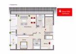 Grundriss 1. Obergeschoss - 3-Zimmer-Wohnung mit Balkon in zentraler Lage