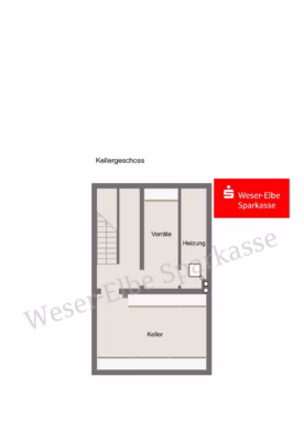 Teilmodernisiertes Reihenhaus in Geestemünde-Süd - Grundriss Kellergeschoss (70683)