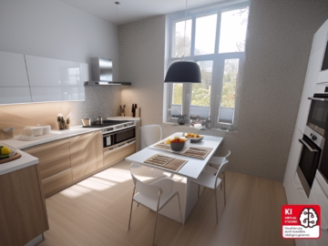 Altbau, wie man ihn sich vorstellt – Brhv. Mitte - Küche (Home Staging Beispiel) (43830)