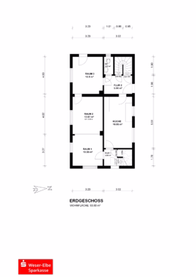 Zentral gelegenes Einfamilienhaus mit Potenzial - Grundriss EG (36716)