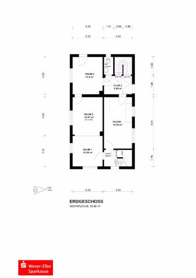 Zentral gelegenes Einfamilienhaus mit Potenzial - Grundriss EG (83514)