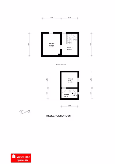 Zentral gelegenes Einfamilienhaus mit Potenzial - Grundriss KG (83516)