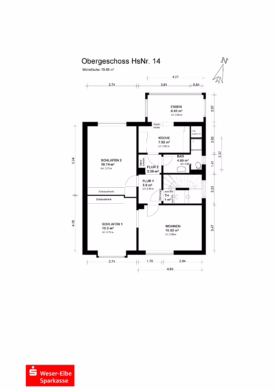 Kapitalanlage mit Entwicklungspotenzial - Grundriss Obergeschoss (48398)