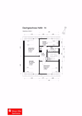 Kapitalanlage mit Entwicklungspotenzial - Grundriss Dachgeschoss (48399)