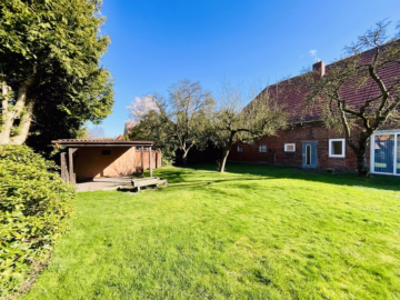 Schönes Landhaus mit großer Diele am Weserdeich - Überdachte Terrasse (44501)
