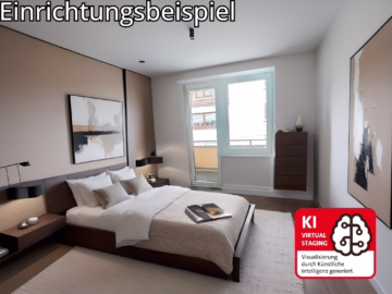 Attraktive 2-Zimmer-Wohnung mit zwei Balkonen - Schlafzimmer (53534)