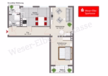 Grundriss Wohnung - Attraktive 2-Zimmer-Wohnung mit zwei Balkonen