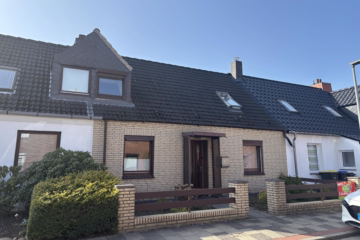 Möbelwagen, Einziehen, Wohlfühlen – Reihenhaus - Straßenansicht (48749)