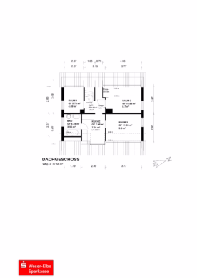 Doppelte Chance in bester Wohnlage - Grundriss DG (52503)