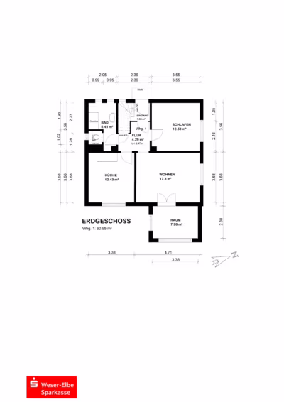Doppelte Chance in bester Wohnlage - Grundriss EG (83694)