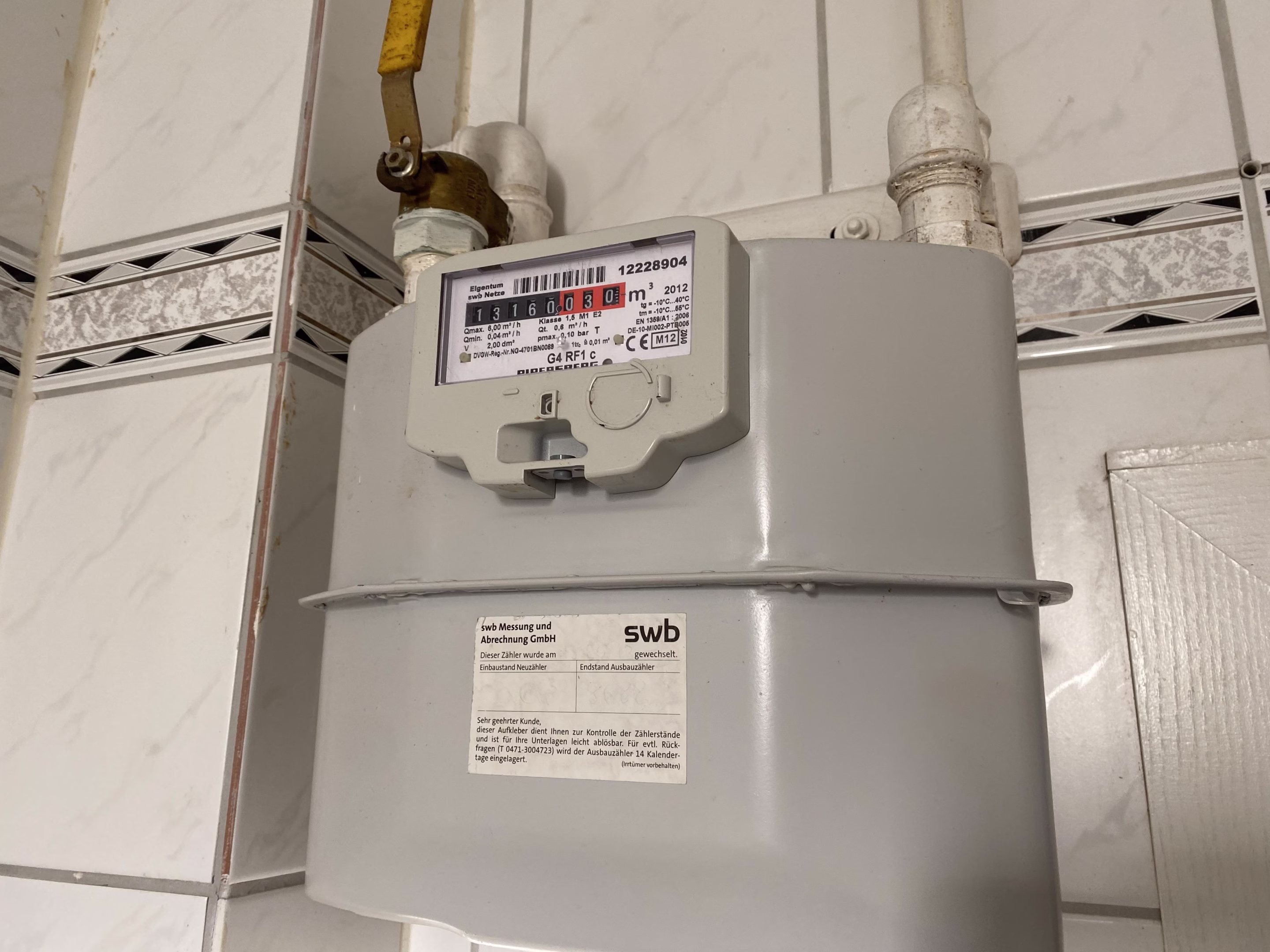Gasanschluss Badezimmer