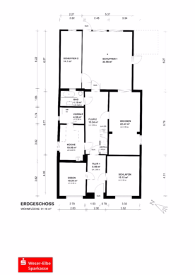 Einfamilienhaus mit großem Potential - Grundriss Erdgeschoss (44900)