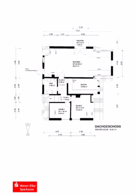 Familienhaus mit großem Grundstück & Potenzial - Grundriss Dachgeschoss (61667)