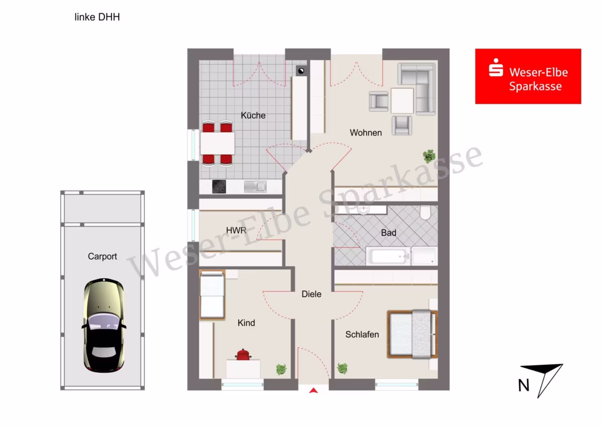 Grundriss linke DHH