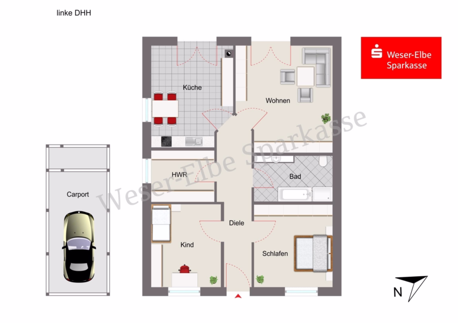 Grundriss linke DHH