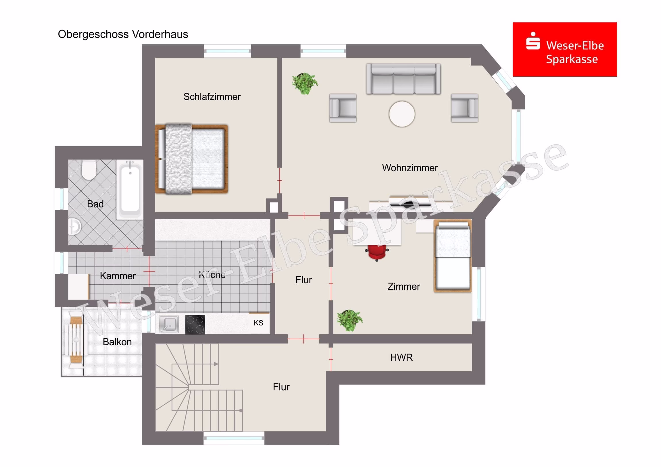 Grundriss Obergeschoss Vorderhaus