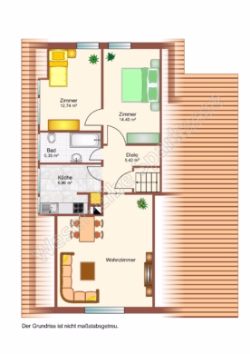Großzügiges Einfamilienhaus in Krummendeich - Grundrissskizze Dachgeschoss (35534)