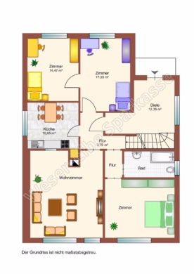 Großzügiges Einfamilienhaus in Krummendeich - Grundrissskizze Erdgeschoss (35533)