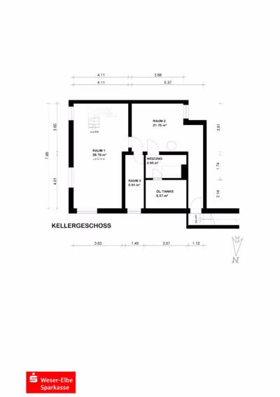 Hier fühlt sich Zukunft nach Zuhause an - Grundriss Kellergeschoss (83771)