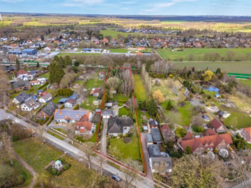 Familienhaus mit 2-3 Wohneinheiten & großem Garten - Luftaufnahme insgesamt (46587)