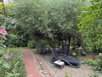 Leben und vermieten hinterm Deich - Terrasse hinter dem Haus (81377)